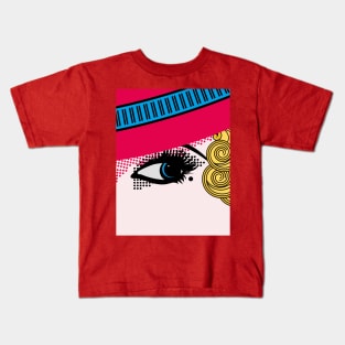 Pop Art Cartoon Girl Eye Red Hat Vintage 1930's Kids T-Shirt